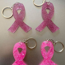 Load image into Gallery viewer, Breast Cancer Awareness Ribbon Keychain
