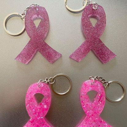 Breast Cancer Awareness Ribbon Keychain