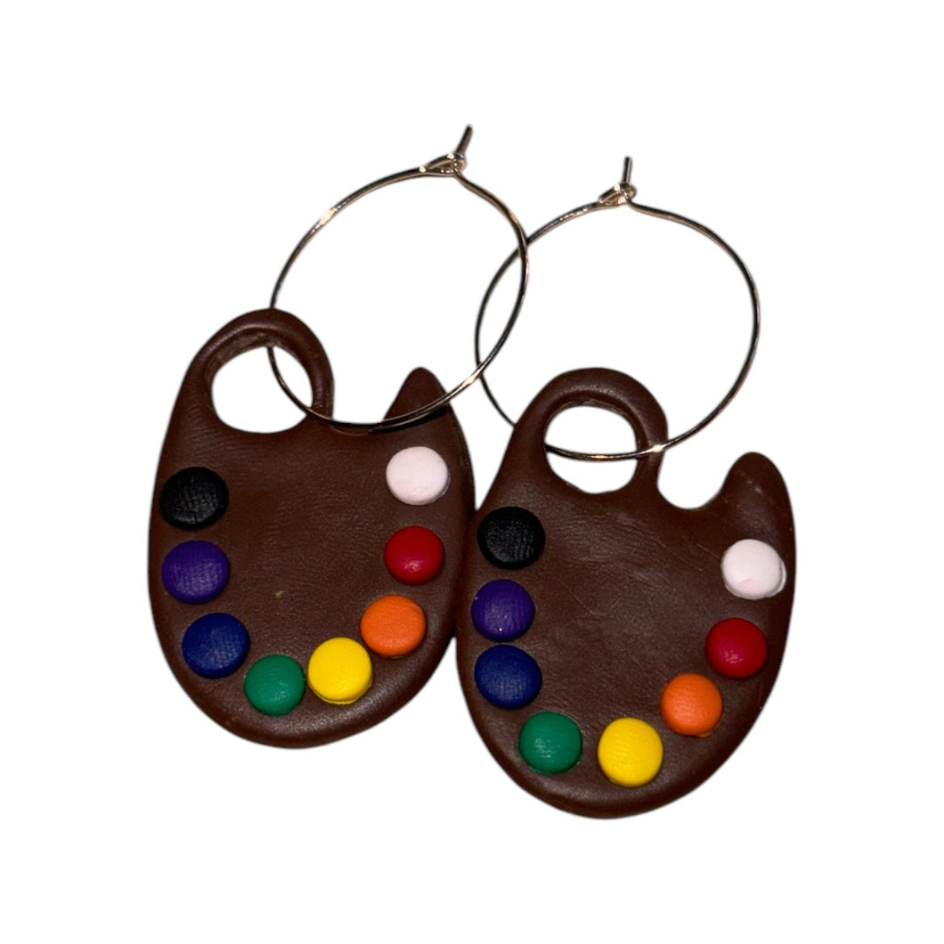 Paint Palette Hoop Earrings